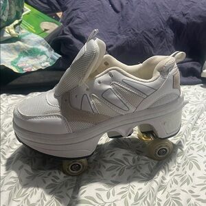 Kids' White Roller Sneakers